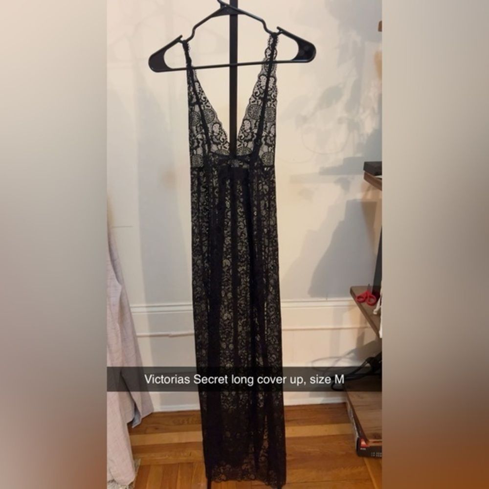 Victorias Secret long black sheer coverup